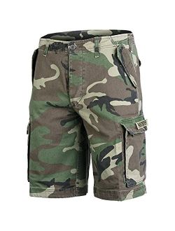 Mil-Tec Paratrooper Cargo Shorts Prewashed Woodland