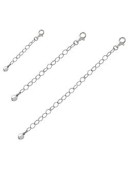 Sterling Silver Pendant Necklace Bracelet Anklet Chain Extenders for Necklace, 1" 2" and 4"