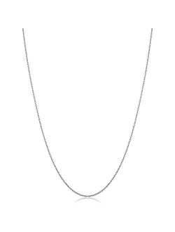 Kooljewelry Solid 14k White Gold Rope Chain Necklace (0.7 mm, 0.9 mm, 1 mm or 1.3 mm)