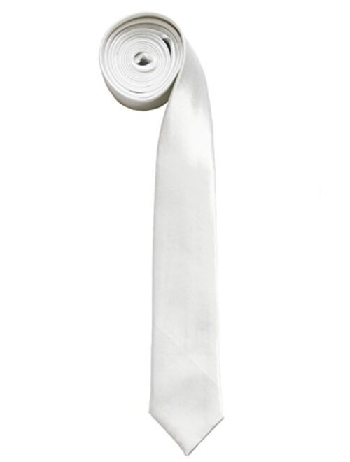 Soophen Mens Solid Color 2" Skinny Tie