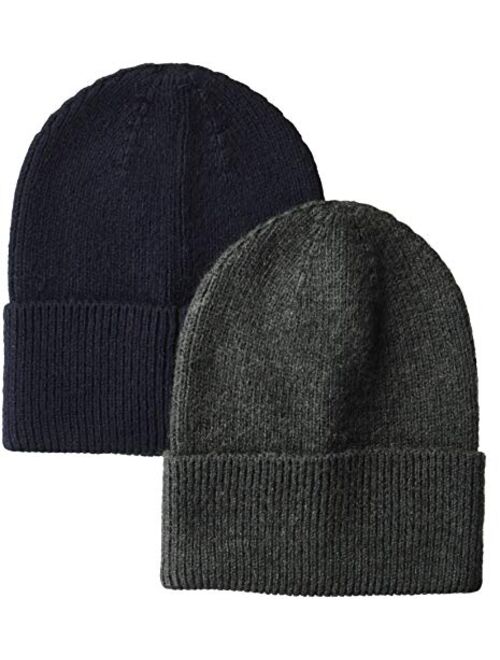 Amazon Essentials Men's 2-Pack Knit Beanie Hat