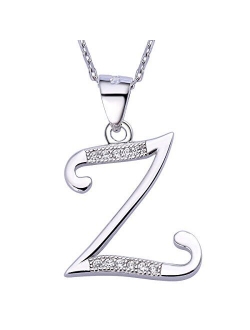 VIKI LYNN 925 Sterling Silver Initial Necklace Cubic Zirconia Personalized Gifts for Girls Women