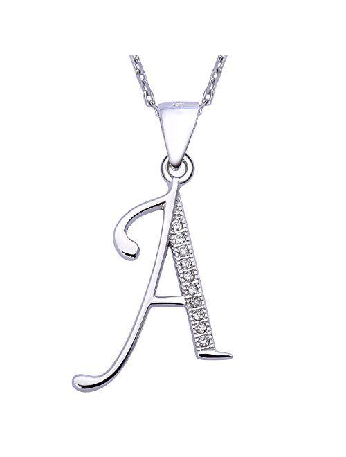 VIKI LYNN 925 Sterling Silver Initial Necklace Cubic Zirconia Personalized Gifts for Girls Women