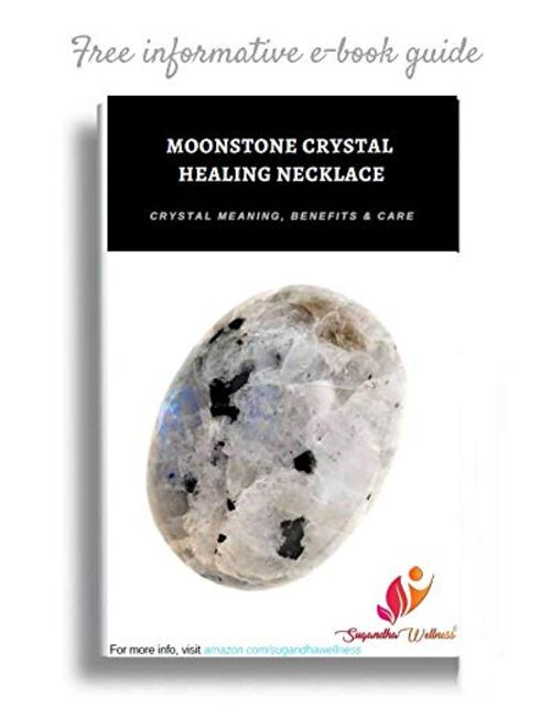 Rainbow Moonstone Crystal Healing Necklace - For Crown Chakra | Brings Hope, Luck And Abundance. Relieves Emotional Stress. Enhances Intuition, Psychic Abilities And Sens