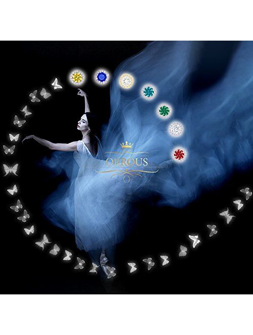 ORROUS & CO 18K Gold Plated CZ Simulated Diamond Stud Earrings for Women, Hypoallergenic, 1.9 Carat