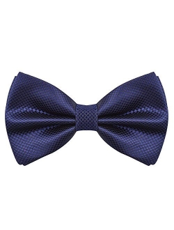 Alizeal Men's Solid Formal Banded Bow Ties Pre-tied