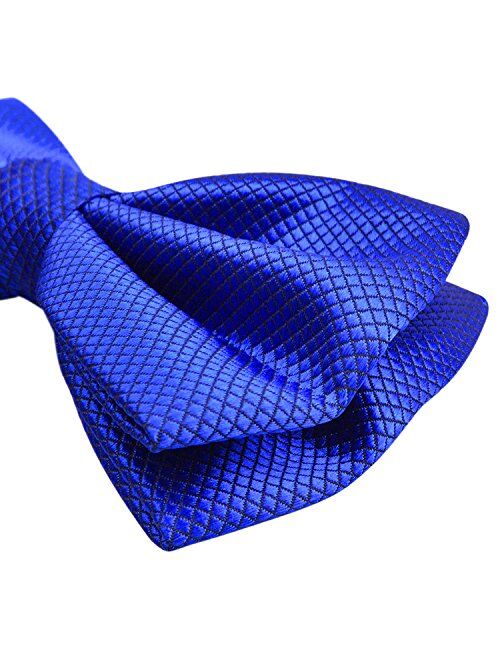 Alizeal Men's Solid Formal Banded Bow Ties Pre-tied