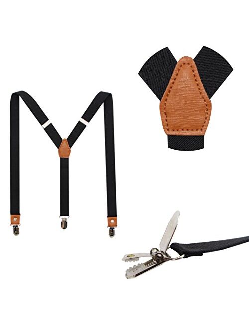 Suspenders And Pre-Tied Bowtie Set For Boys And Men By JAIFEI, Casual And Formal
