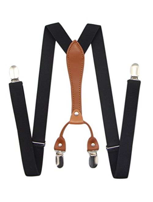 JAIFEI Suspenders & Bowtie Set- Men's Elastic X Band Suspenders + Bowtie For Wedding, Formal Events