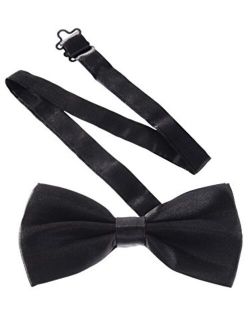 Men's Pre-Tied Bow Ties Tux Bowtie Adjustable Formal Neck Bowtie for Parties (Black, 1 Piece)