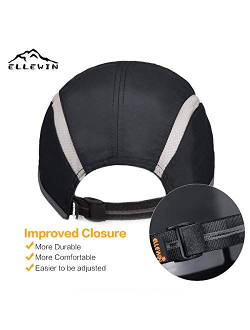 ELLEWIN Unisex Baseball Cap UPF 50 Unstructured Hat with Foldable Long Large Bill