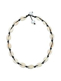Natural Shell Choker Necklace Adjustable Hawaii Wakiki Beach Beads Cowrie Handmade Pearl Boho Jewelry for Women Girls