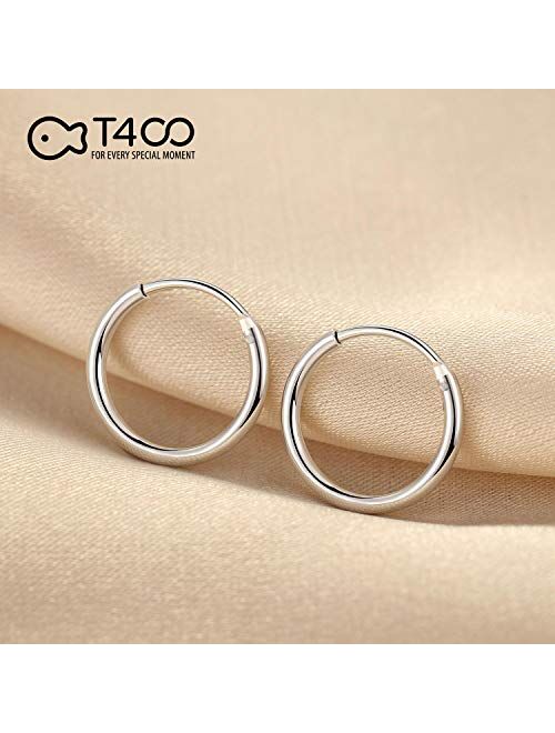 T400 925 Sterling Silver Hoop Earrings Large and Small Thin Lightweight Hoops Gift for Women 15 20 25 35 40 45 50 55 60 65 70 75 mm