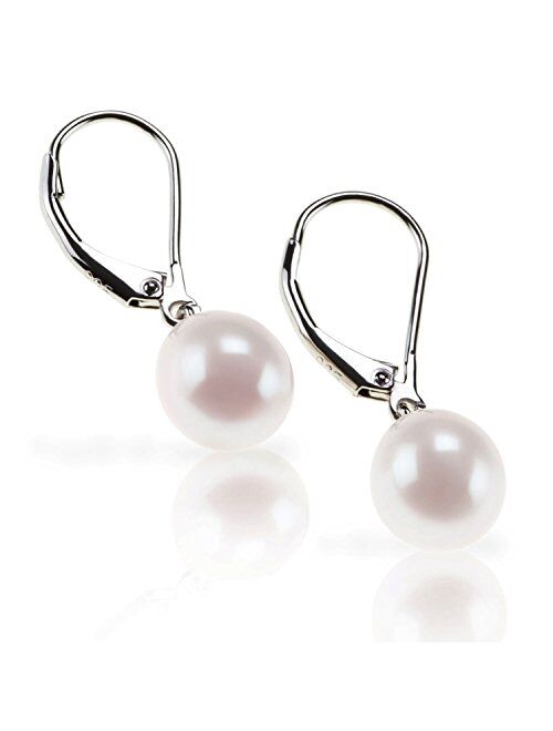 PAVOI Handpicked AAA+ Quality Freshwater Cultured Pearl Earrings Leverback Dangle Stud Pearl Earrings