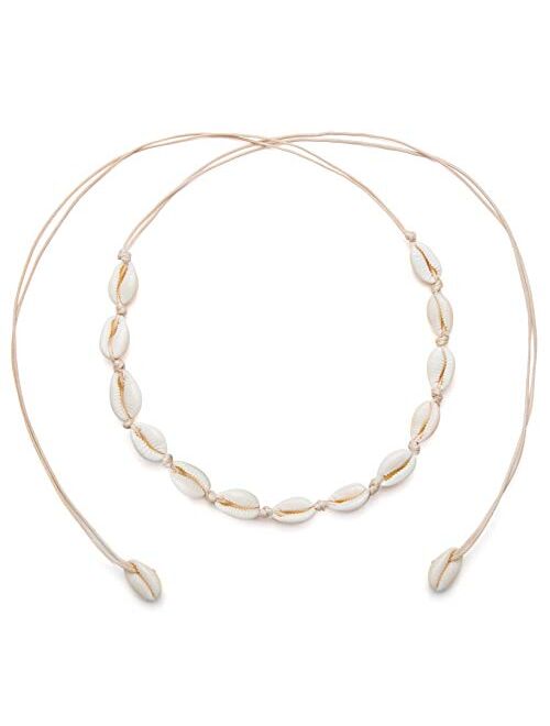 Qceasiy Seashell Necklace Choker for Women Summer Hawaiian Style Natural Shell Necklace