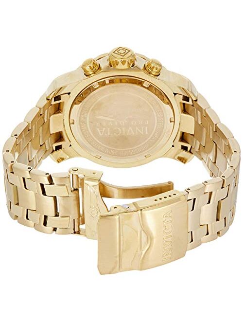 Invicta Men's Pro Diver Scuba 48mm Gold Tone Stainless Steel Chronograph Quartz Watch, Gold (Model: 0074)
