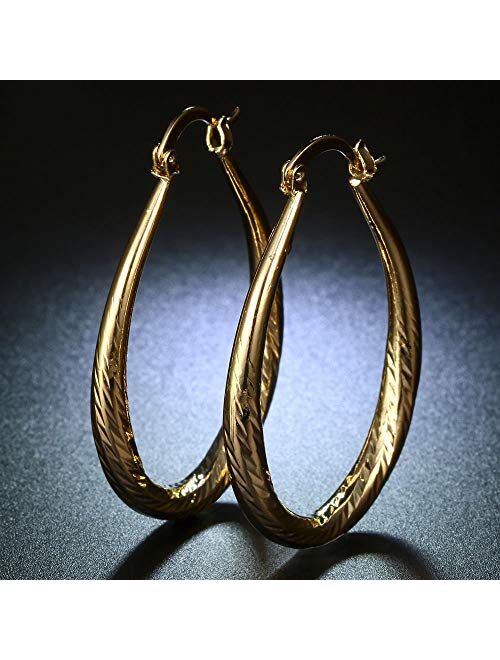 Fashion Women Gold Silver Hoop Earrings, Elegant Stud Dangle Earring Wedding Jewelry Gift