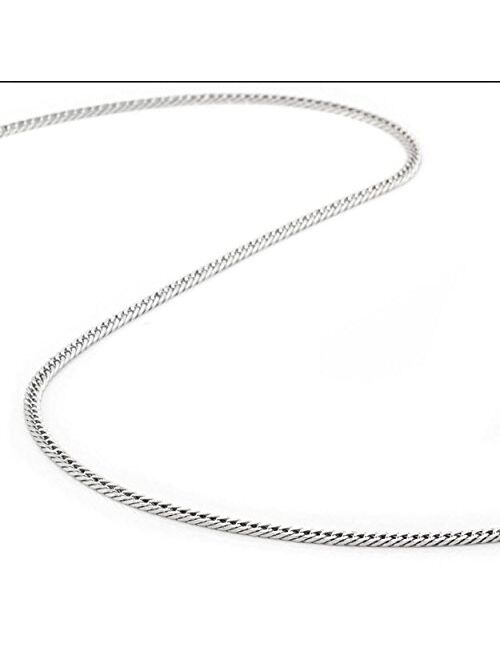 925 Sterling Silver 1MM Round Snake Italian Chain Necklace - Lobster Claw Clasp 16-30"