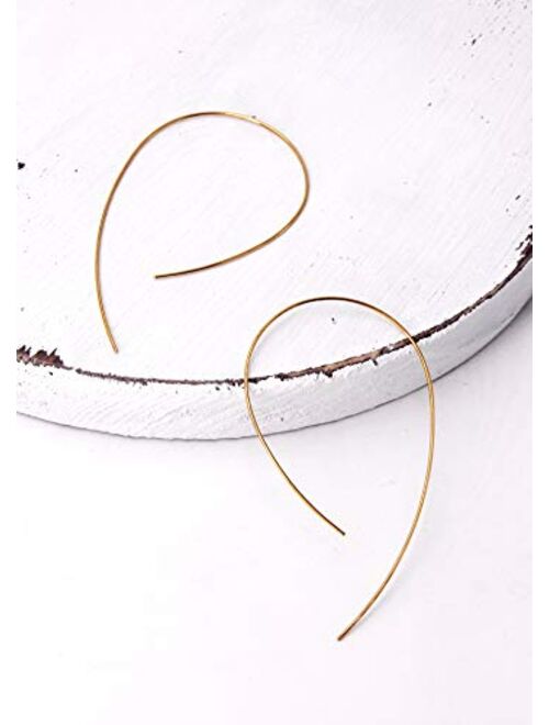 Fashion 18K Gold Silver Hoop Earrings Lightweight Hypoallergenic High Polished Minimalist Thin Wire Hoops Set | Chunky Gold Hoop Earrings for Women Girls 1" to 3.5" (25mm