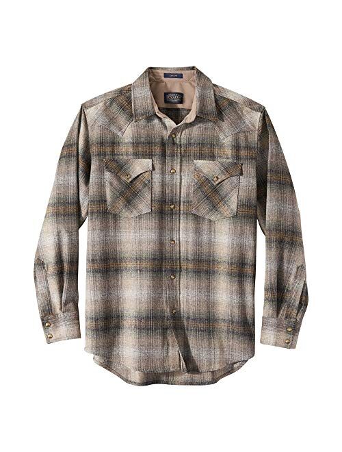 Pendleton Mens Long Sleeve Snap Front Classic Fit Canyon Wool Shirt 