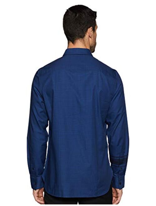 Calvin Klein Men's Long Sleeve Button Down Plaid Shirt