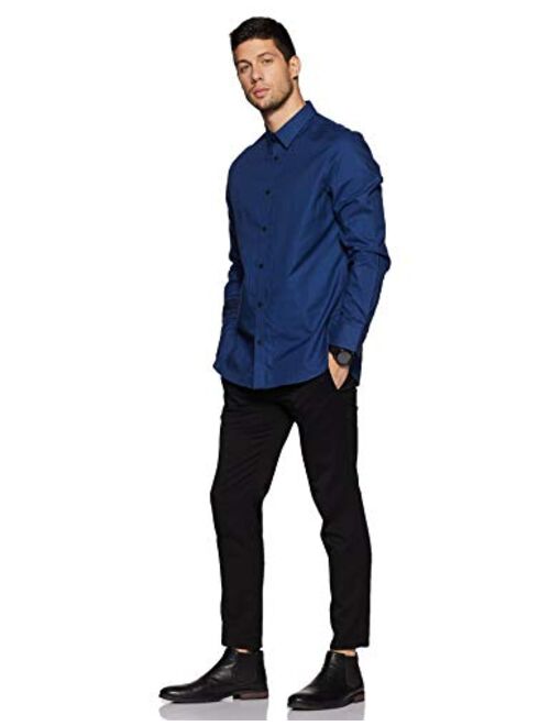 Calvin Klein Men's Long Sleeve Button Down Plaid Shirt