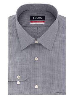 Chaps Men's Dress Shirts Regular Fit Check Spread Collar
