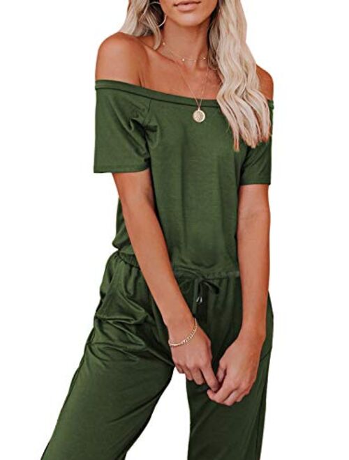 Mokayee Womens Summer Cute Front Tie Short Jumpsuits Rompers with Pockets