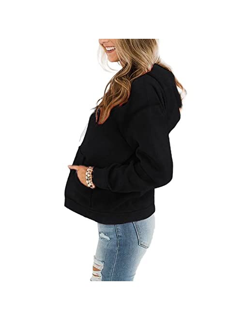 Davenil Womens Hoodies Comfy Fleece Long Sleeve Hooded Sweatshirt Pullover for Women Casual Tops with Pocket