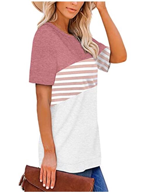 onlypuff Casual Loose Fit Pocket Shirt for Women Cute Mama Bear & Printed Tunic Tops Round Neck