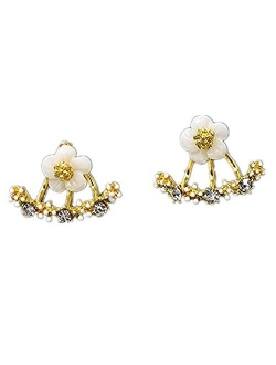 Naomi Women Fashion Accessories Crystal Stud Earrings Boucle d'oreille Femme Flower Earrings Gold Bijoux Jewelry