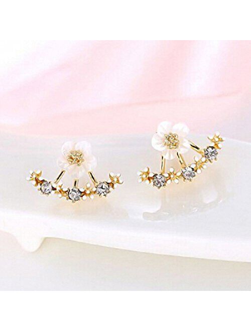 Naomi Women Fashion Accessories Crystal Stud Earrings Boucle d'oreille Femme Flower Earrings Gold Bijoux Jewelry