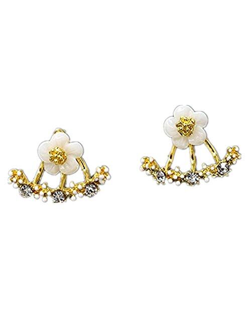 Naomi Women Fashion Accessories Crystal Stud Earrings Boucle d'oreille Femme Flower Earrings Gold Bijoux Jewelry