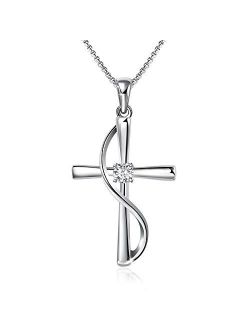 Angelady God in My Heart Faith Hope Love Cross Pendant Necklace Jewelry Valentine Birthday Gifts for Women, Christmas Jewelry Gifts