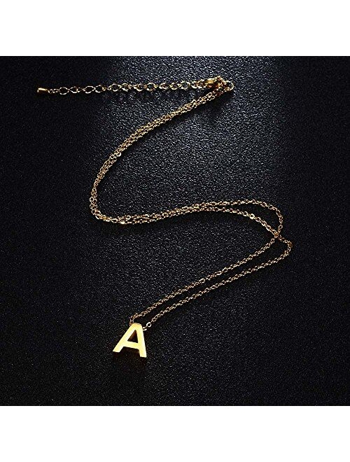Tarsus Initial Necklace 14K Gold Plated Jewelry Gifts for Women Men & Little Girls, Chain 17+2 inch