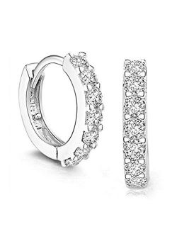 Yevison Premium Quality Fashion Women's Rhinestone Silver Round Rings Hoop Stud Earrings Jewellery Gift