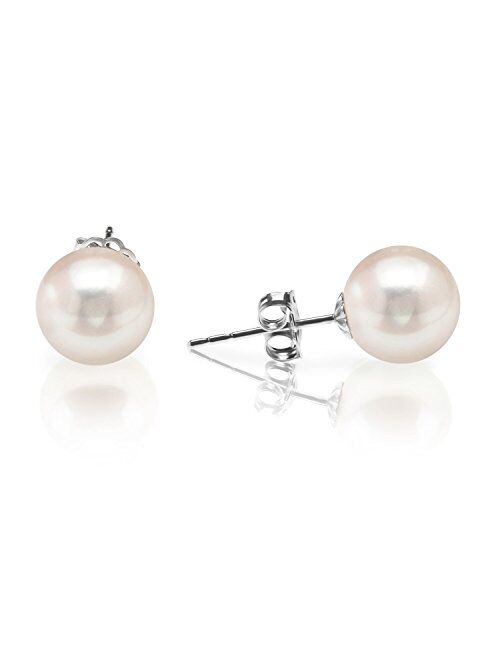 PAVOI Handpicked AAA+ Sterling Silver Round White Freshwater Cultured Pearl Earrings