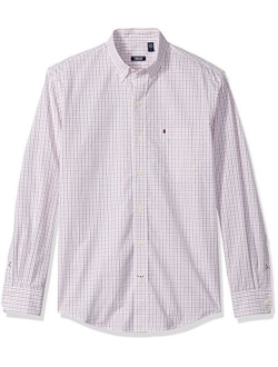 Men's Button Down Long Sleeve Stretch Performance Check Shirt