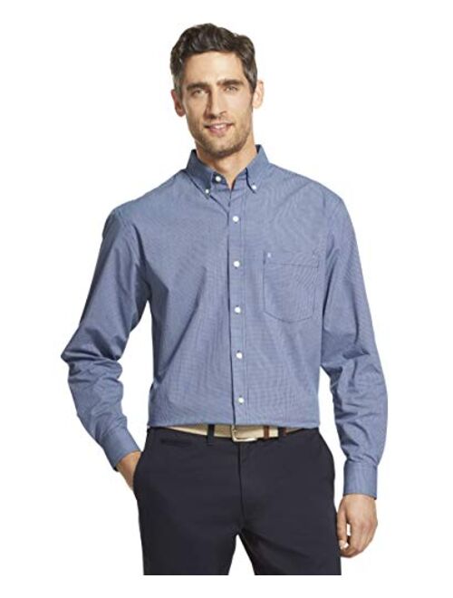 IZOD Men's Button Down Long Sleeve Stretch Performance Check Shirt