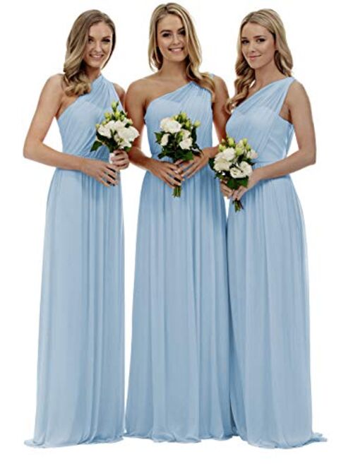 YORFORMALS Women's Sleeveless A-line Chiffon Bridesmaid Dress Long Evening Party Gown