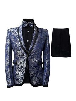 Men's Tuxedo Casual Dress Suit Slim Fit Jacket & Trouser