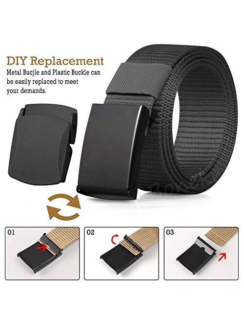 Nylon Belt, Men Military Tactical Breathable Belt. fast through the airport Metal security Detect