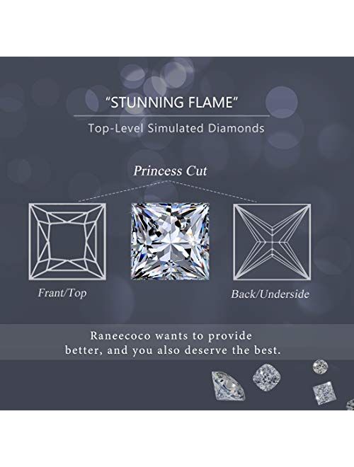 "STUNNING FLAME" 18K Gold Plated Silver Princess Cut Simulated Diamond Cubic Zirconia Stud Earrings