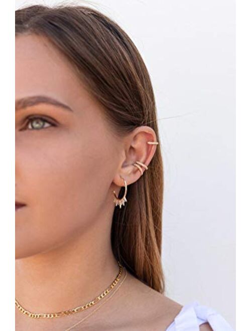 SWEETV 925 Sterling Silver Hoop Earrings for Women Girls - Tiny Small Large Huggie Hoop Earring