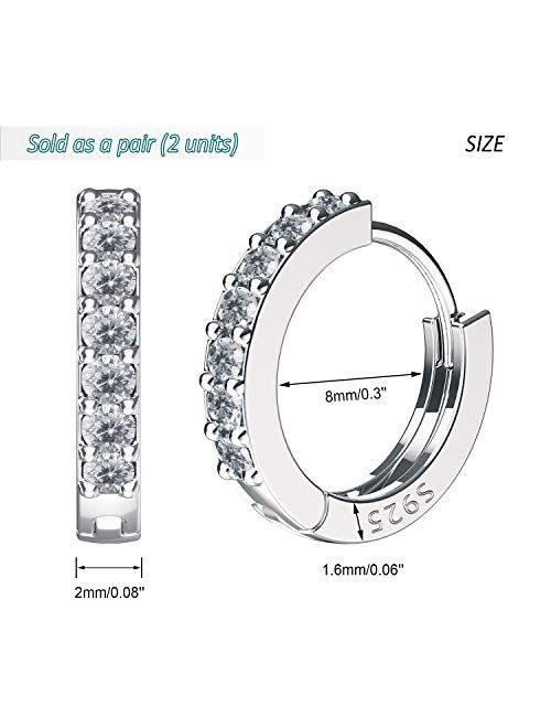 SWEETV 925 Sterling Silver Hoop Earrings for Women Girls - Tiny Small Large Huggie Hoop Earring
