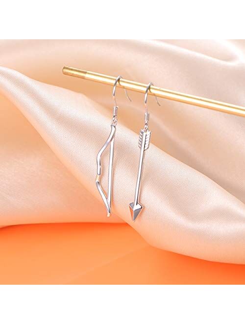 S925 Sterling Silver Heart Dangle Drop Stud Earrings for Women Girl