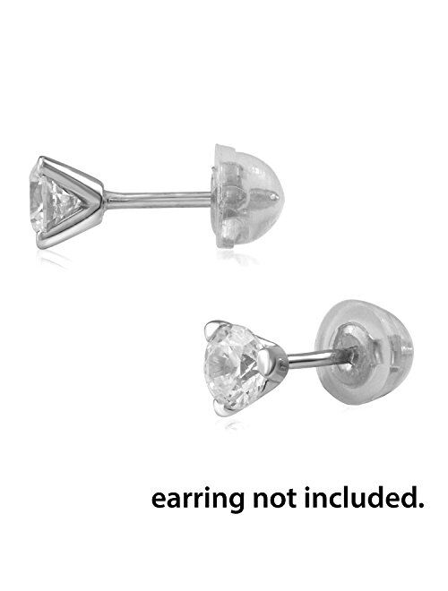Universal EZback Earring Backs Soft Clear Silicone and Sterling Silver