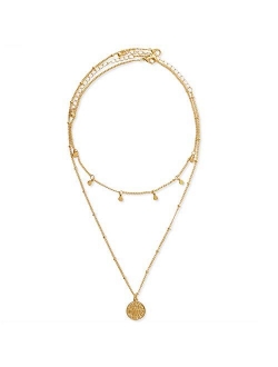 LILIE&WHITE Vintage Coin Pendant Necklace Gold-Layered Choker Necklace for Women