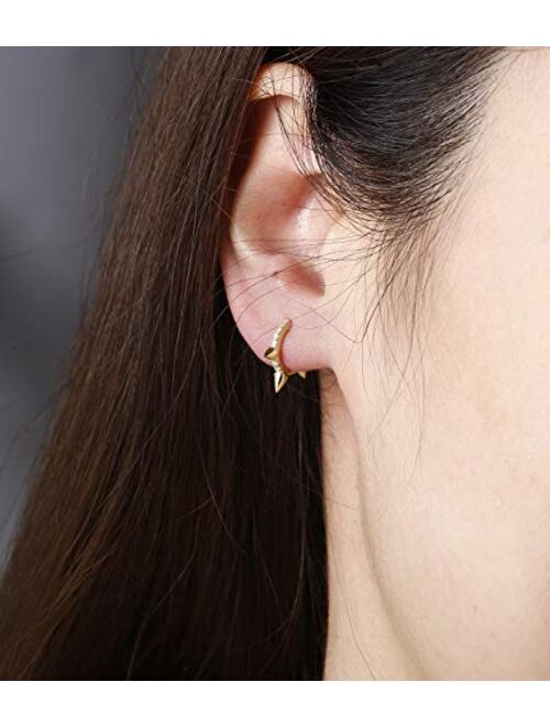 9 Pairs Teen Girls Charm Hoop Earrings for Women Sensitive Ears - Gold Hoop Earrings Set for Kids Butterfly Earrings Pack -Huggie Spike Hoop Earrings for Teens - Charm Da