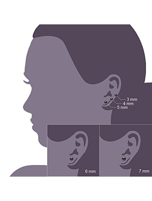 Jewelrieshop Faux Pearl Stud Earrings 5 Pairs, Stainless Steel Hypoallergenic Starter Set for Women Girls